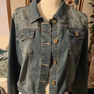 Embellished Denim jacket size L
